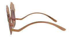 Dolce & Gabbana Pink Gold Rose Sequin Embroidery DG2202 Sunglasses - Sunglasses