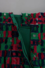 Dolce & Gabbana Pink Green Jacquard Pencil Skirt - Skirts