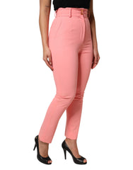 Dolce & Gabbana Pink High Waist Dress Tapered Pants - Trousers