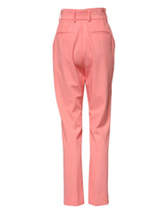 Dolce & Gabbana Pink High Waist Tapered Dress Pants - IT40|S - Trousers