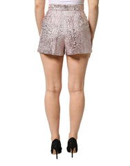 Dolce & Gabbana Pink Jacquard High Waist Hotpants Shorts - IT38 | XS