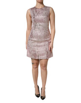 Dolce & Gabbana Pink Jacquard Sleeveless Sheath Mini Dress - IT40|S - Dresses