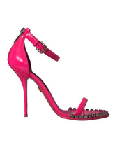 Dolce & Gabbana Pink Leather Crystal Heels Sandals Shoes - EU39/US8.5 - Sandals