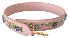 Dolce & Gabbana Pink Leather Crystal Stud Accessory Shoulder Strap - Handbag & Wallet Accessories