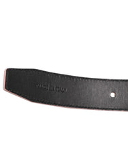 Dolce & Gabbana Pink Leather Perforated Detailing Buckle Belt - 95 cm / 38 Inches