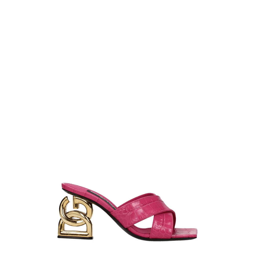 Dolce & Gabbana Pink Leather Platforms - EU37/US7