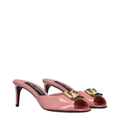 Dolce & Gabbana Pink Leather Stiletto Heel Sandals - EU36/US6