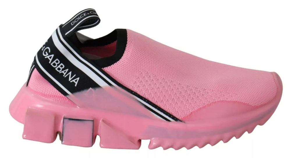Dolce & Gabbana Pink Low Top Sorrento Sneakers Slip On Casual Shoes - Sneakers