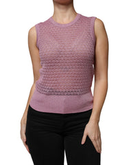 Dolce & Gabbana Pink Mesh See Through Sleeveless Tank Top - IT44 | L - Tank Tops