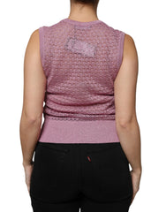 Dolce & Gabbana Pink Mesh See Through Sleeveless Tank Top - IT44 | L - Tank Tops
