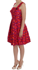 Dolce & Gabbana Pink Patterned A-line Above Knees Dress - IT40|S - Dresses