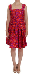 Dolce & Gabbana Pink Patterned A-line Above Knees Dress - IT40|S - Dresses