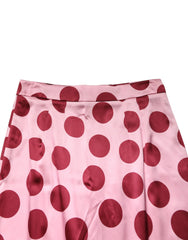 Dolce & Gabbana Pink Polka Dot Silk Pencil Cut Midi Skirt - IT40|S