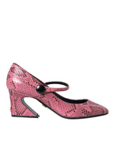 Dolce & Gabbana Pink Python Leather Mary Jane Heels Shoes - EU39/US8.5 - Heels