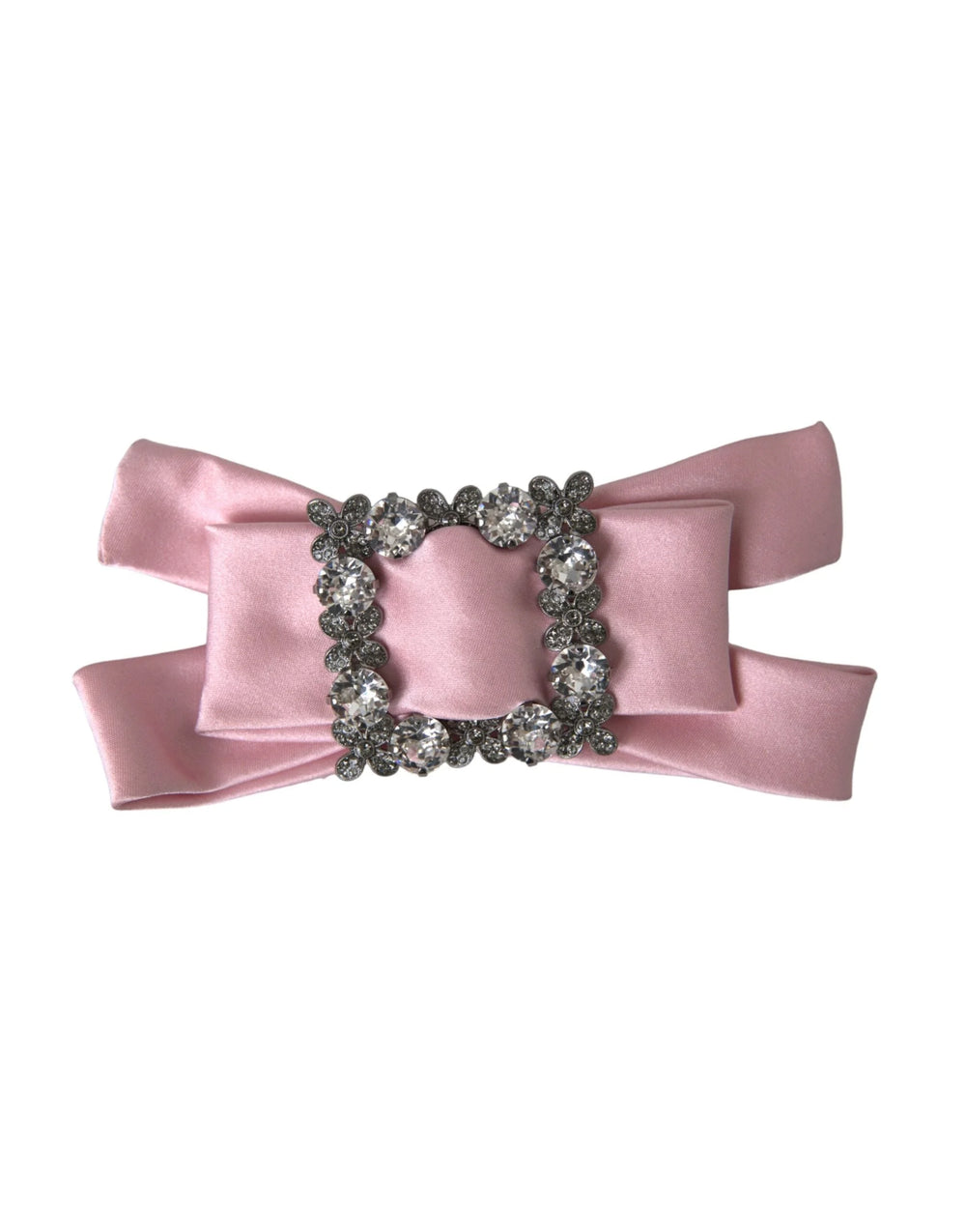 Dolce & Gabbana Pink Satin Crystal Jewelry Brooch Hair Pin - Brooches & Lapel Pins