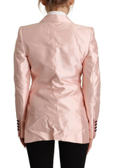 Dolce & Gabbana Pink Satin Long Sleeves Blazer Coat Jacket - IT36 | XS - Coats & Jackets