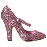 Dolce & Gabbana Pink Sequin Mary Jane Pumps High Heels Shoes - EU39/US8.5 - Heels