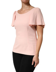 Dolce & Gabbana Pink Short Sleeves Round Neck Blouse Top - IT44 | L