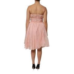 Dolce & Gabbana Pink Silk Chiffon A-line Pleated Midi Dress - IT42|M - Dresses