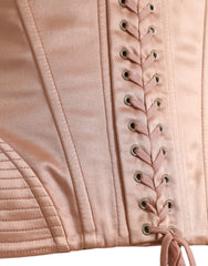 Dolce & Gabbana Pink Silk Stretch Belt Waist Strap Corset Top - IT44 | L - Blouses