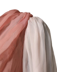 Dolce & Gabbana Pink Silk Tulle Long Sleeve V-neck Dress - IT38 | XS