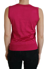 Dolce & Gabbana Pink Silk Vest Pullover Crewneck Tank Top - Tank Tops