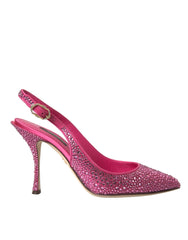 Dolce & Gabbana Pink Slingbacks Crystal Pumps Shoes - Heels