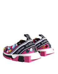 Dolce & Gabbana Růžové tenisky s krystaly Sorrento