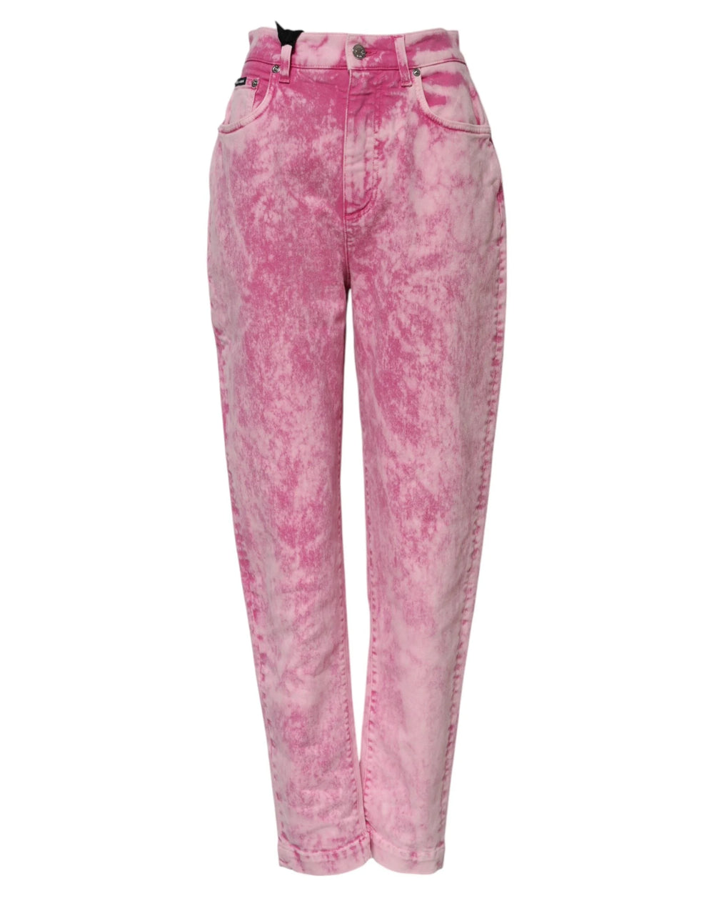 Dolce & Gabbana Pink Tie Dye High Waist Tapered Denim Jeans - IT38 | XS - Jeans