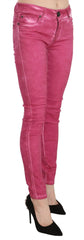 Dolce & Gabbana Pink Velvet Mid Waist Skinny Trouser Pants - Trousers