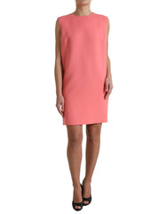 Dolce & Gabbana Pink Virgin Wool Sleeveless Mini Dress - IT50 | XXL - Dresses