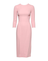 Dolce & Gabbana Pink Viscose 3/4 Sleeves Sheath Midi Dress - IT36|XXS - Dresses