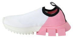 Dolce & Gabbana Roosad-valged Sorrento logoga tossud - EU35/US4.5