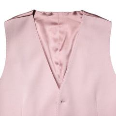 Dolce & Gabbana Pink Wool Dress Formal Men Waistcoat Vest - IT46 | S - Vests