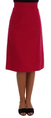 Dolce & Gabbana Pink Wool Knee Long A-Line Skirt - IT36 | XS - Skirts