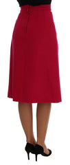 Dolce & Gabbana Pink Wool Knee Long A-Line Skirt - IT36 | XS - Skirts