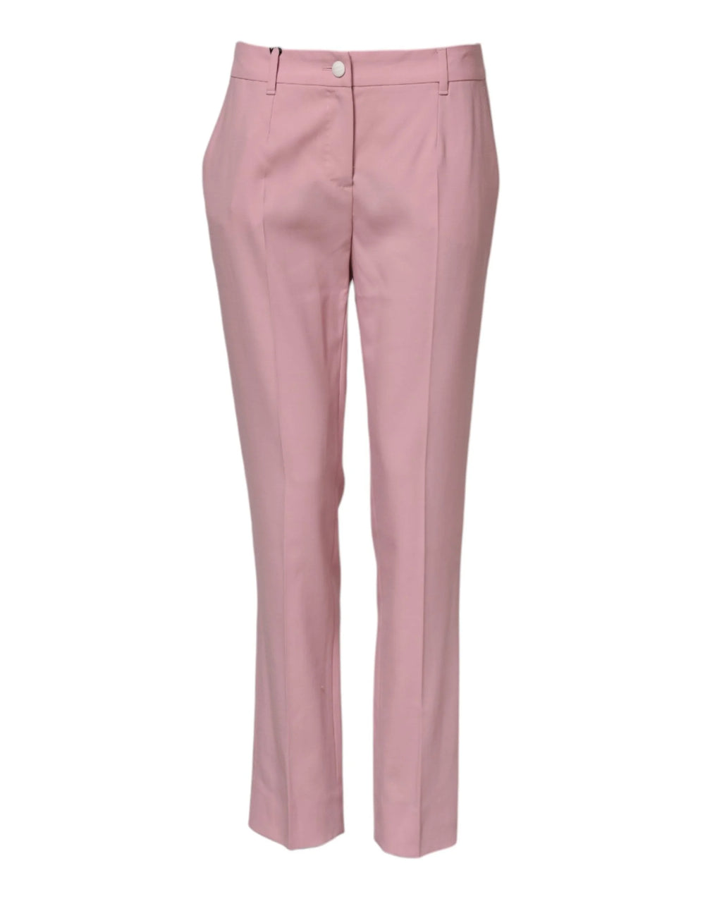 Dolce & Gabbana Pink Wool Mid Waist Tapered Pants - IT40|S - Trousers