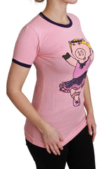 Dolce & Gabbana Pink YEAR OF THE PIG Top Cotton T-shirt - T-Shirts