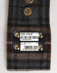 Dolce & Gabbana Plaid Fabric Logo Plate Brass Buckle Belt - 90 cm / 36 Inches