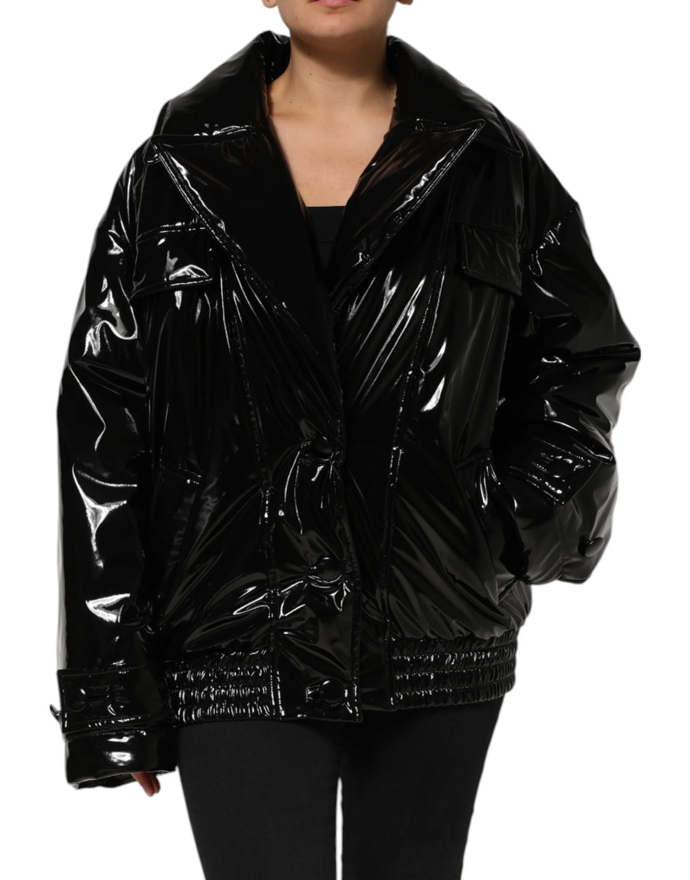 Dolce & Gabbana Polyester Black Quilted Puffer Coat Jacket - Puffer Jackets