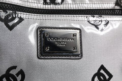 Dolce & Gabbana Polyester Gray Black DG Logo Plaque Backpack Bag - Backpacks