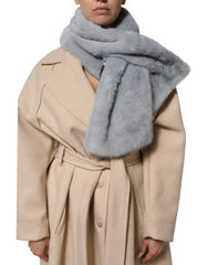 Dolce & Gabbana Powder Blue Mink Fur Neck Warmer Scarf - Scarves & Shawls
