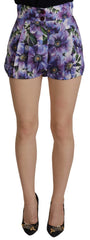 Dolce & Gabbana Purple Anemone High Waist Hot Pants Shorts - IT42|M - Short Trousers