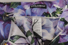 Dolce & Gabbana Purple Anemone High Waist Hot Pants Shorts - IT42|M - Short Trousers