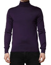 Dolce & Gabbana Purple Cashmere Turtleneck Pullover Sweater - IT48 | M - Sweaters