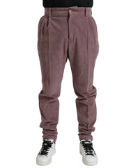 Dolce & Gabbana Purple Corduroy Cotton Stretch Skinny Pants - IT50 | L - Trousers