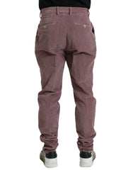 Dolce & Gabbana Purple Corduroy Cotton Stretch Skinny Pants - IT50 | L - Trousers