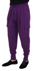 Dolce & Gabbana Purple Cotton Cargo Sweatpants Jogging Pants - IT52 | L - Sweatpants