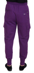 Dolce & Gabbana Purple Cotton Cargo Sweatpants Jogging Pants - IT52 | L - Sweatpants