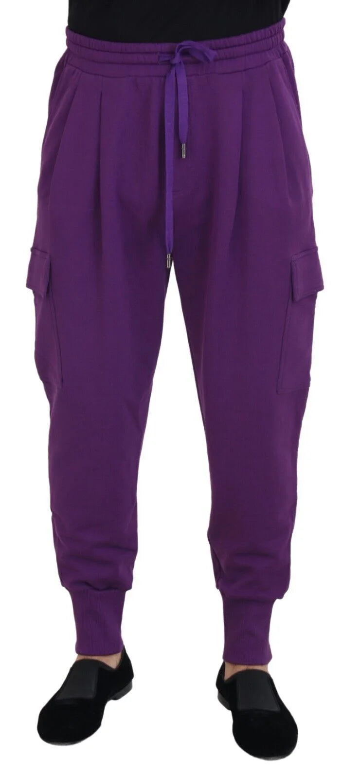 Dolce & Gabbana Purple Cotton Cargo Sweatpants Jogging Pants - IT52 | L - Sweatpants